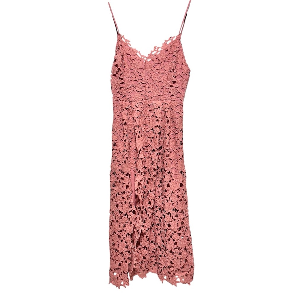 ASTR Lace Fit & Flare Midi Dress | Romantic Mauve Slip Cottagecore Summer Dress